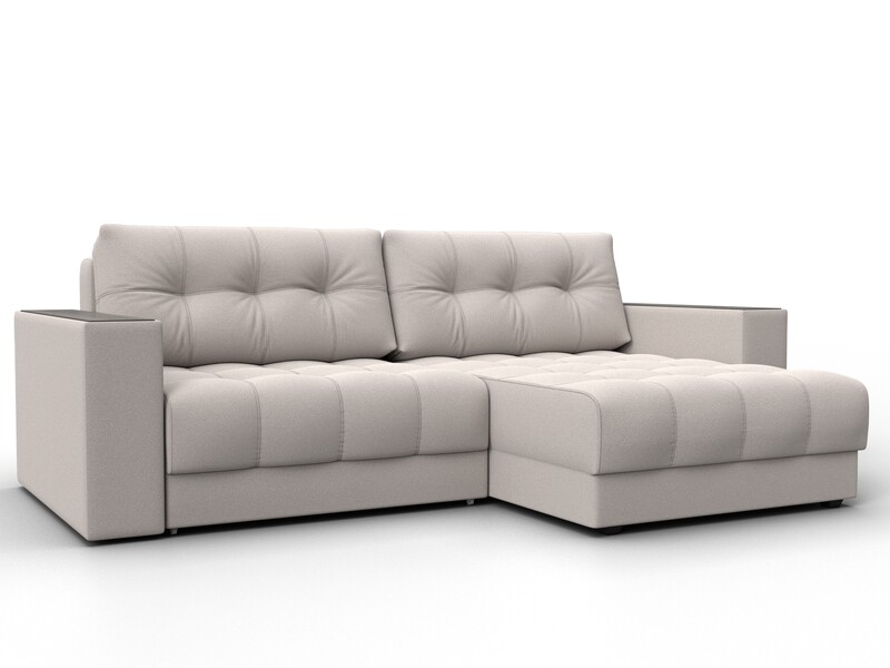 Диван угловой с декором Лига-049 НПБ, Замша, JOLY 05 бежевый