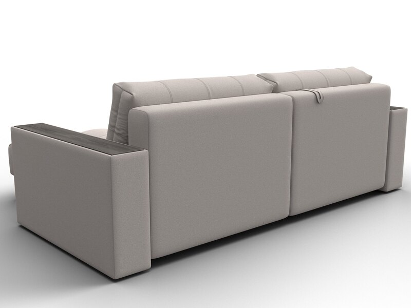 Диван угловой с декором Лига-049 НПБ, Замша, JOLY 05 бежевый