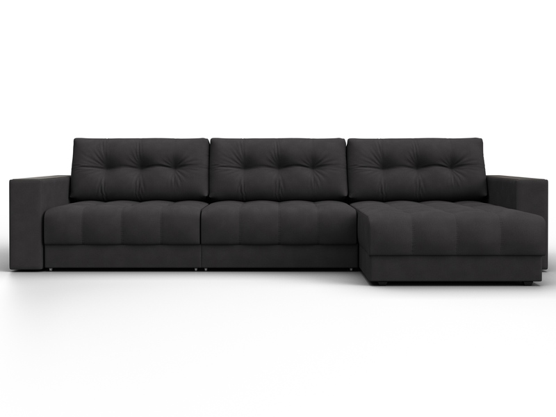 Диван угловой с декором Лига-049 НПБ Лонг, Замша, JOLY 08 коричневый