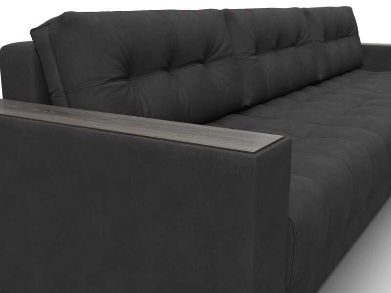 Диван угловой с декором Лига-049 НПБ Лонг, Замша, JOLY 08 коричневый