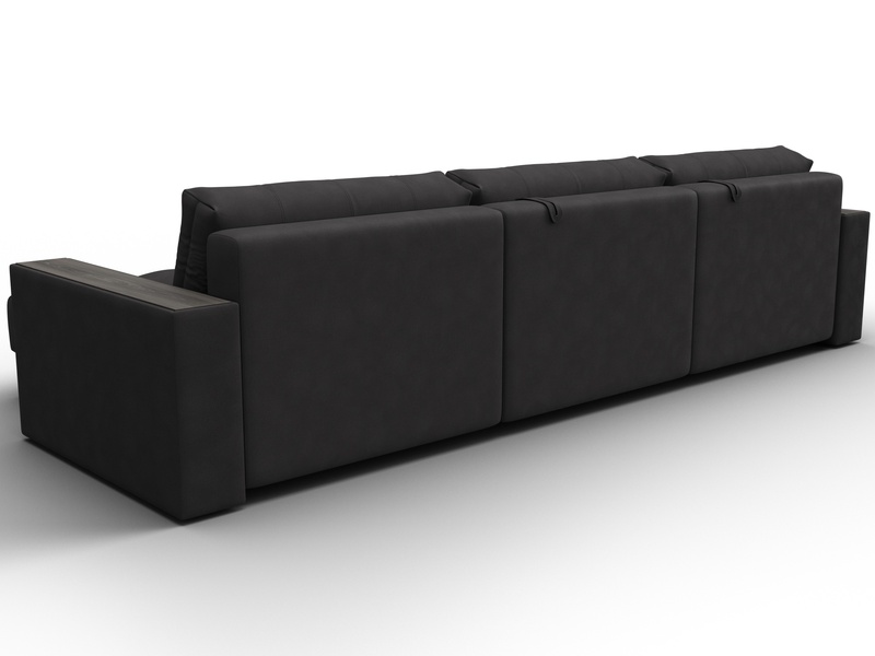 Диван угловой с декором Лига-049 НПБ Лонг, Замша, JOLY 08 коричневый