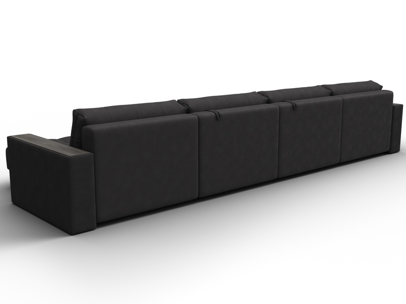 Диван П-образный с декором Лига-049 НПБ Лонг, Замша, JOLY 08 коричневый