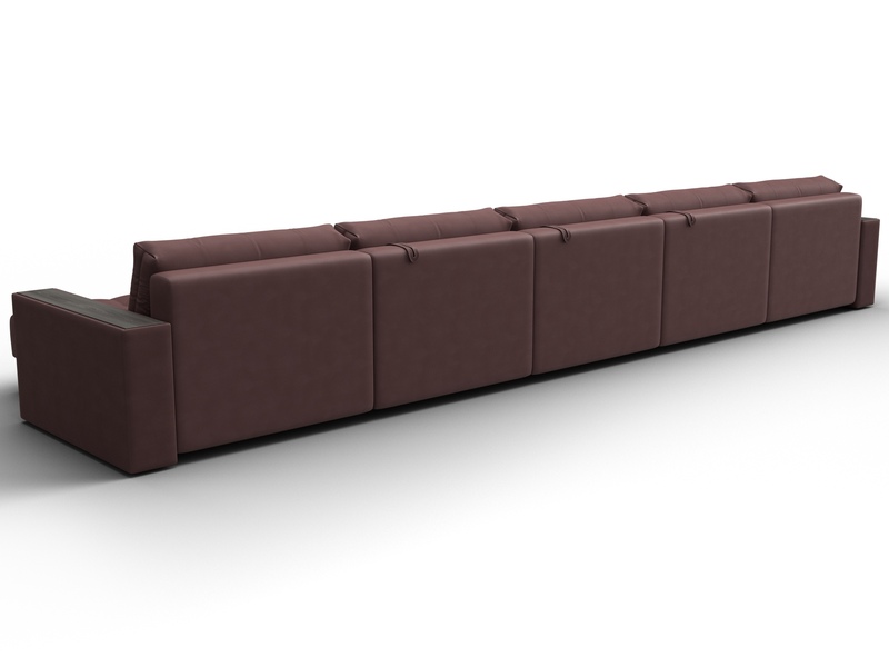 Диван П-образный с декором Лига-049 НПБ Мегалонг, Замша, JOLY 09 бордовый