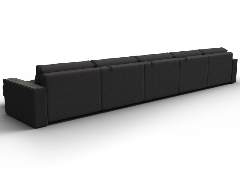 Диван П-образный с декором Лига-049 НПБ Мегалонг, Замша, JOLY 08 коричневый