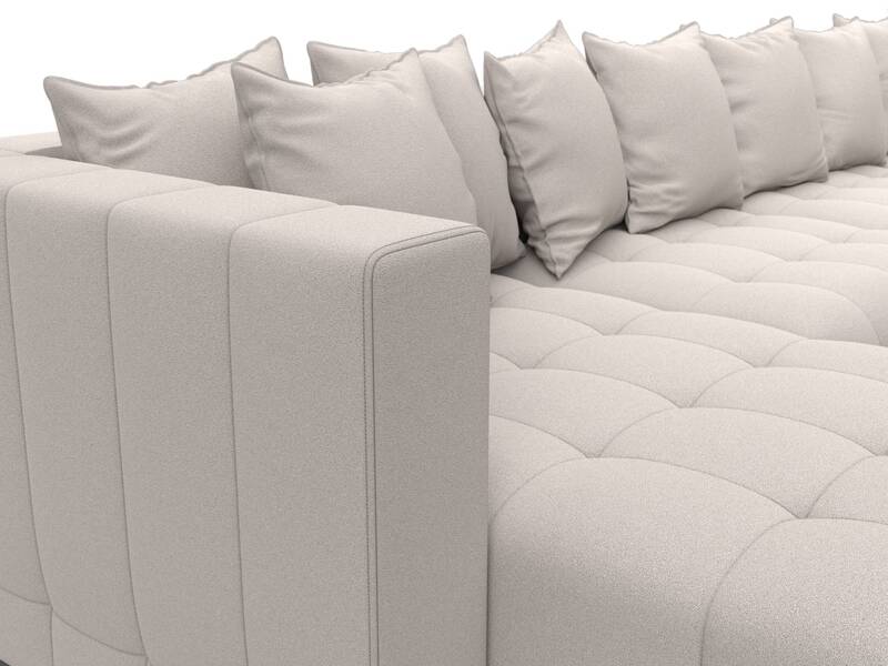 Диван П-образный Лига-052 НПБ Лонг, Замша, JOLY 05 бежевый