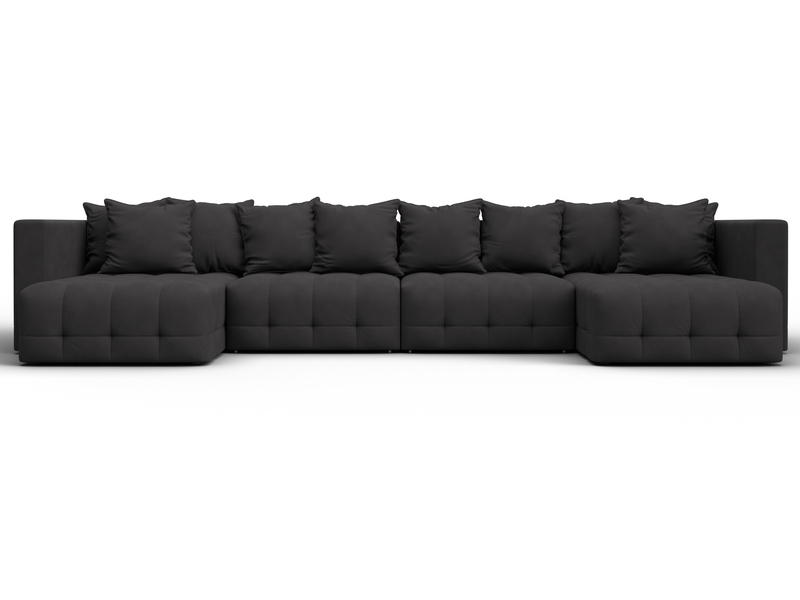 Диван П-образный Лига-052 НПБ Лонг, Замша, JOLY 08 коричневый