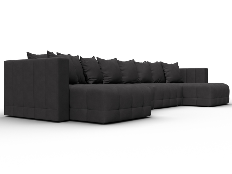 Диван П-образный Лига-052 НПБ Лонг, Замша, JOLY 08 коричневый