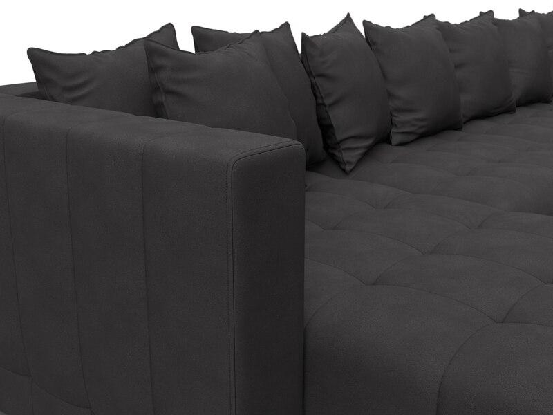 Диван П-образный Лига-052 НПБ Лонг, Замша, JOLY 08 коричневый