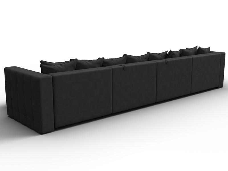 Диван П-образный Лига-052 НПБ Лонг, Замша, JOLY 08 коричневый