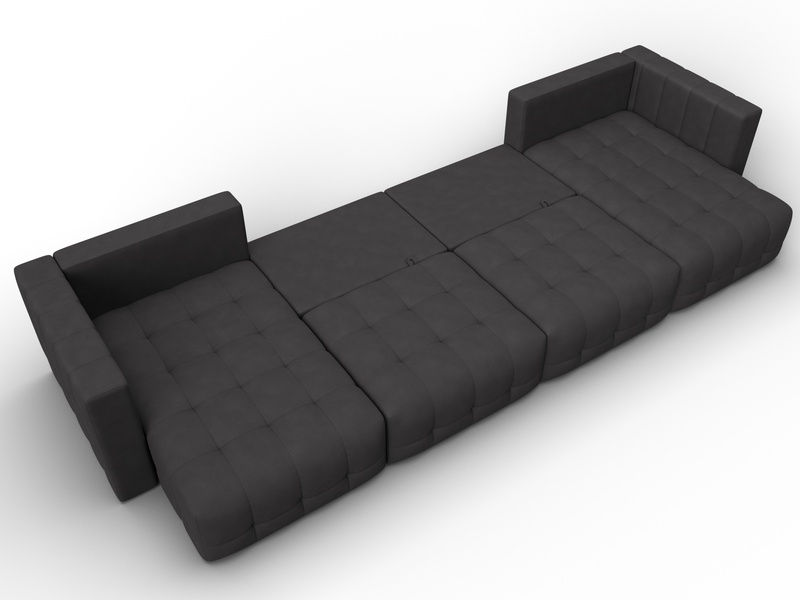 Диван П-образный Лига-052 НПБ Лонг, Замша, JOLY 08 коричневый