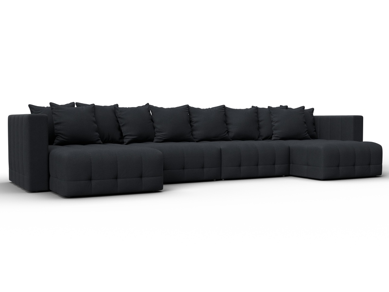 Диван П-образный Лига-052 НПБ Лонг, Замша, JOLY 16 темно-серый