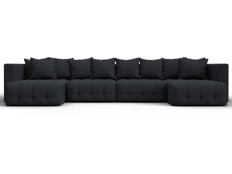 Диван П-образный Лига-052 НПБ Лонг, Замша, JOLY 16 темно-серый