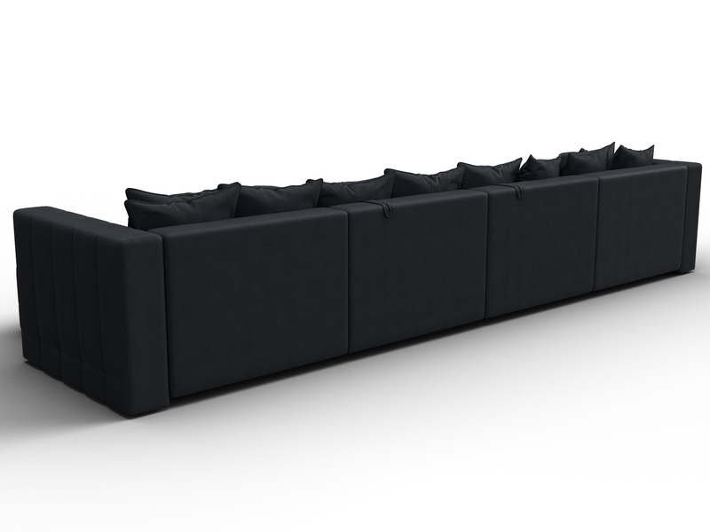 Диван П-образный Лига-052 НПБ Лонг, Замша, JOLY 16 темно-серый