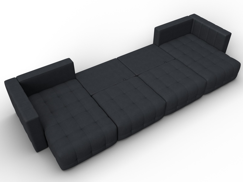 Диван П-образный Лига-052 НПБ Лонг, Замша, JOLY 16 темно-серый