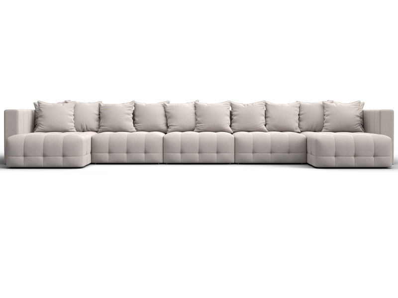 Диван П-образный Лига-052 НПБ МегаЛонг, Замша, JOLY 05 бежевый