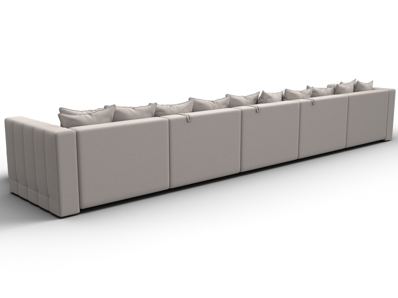 Диван П-образный Лига-052 НПБ МегаЛонг, Замша, JOLY 05 бежевый