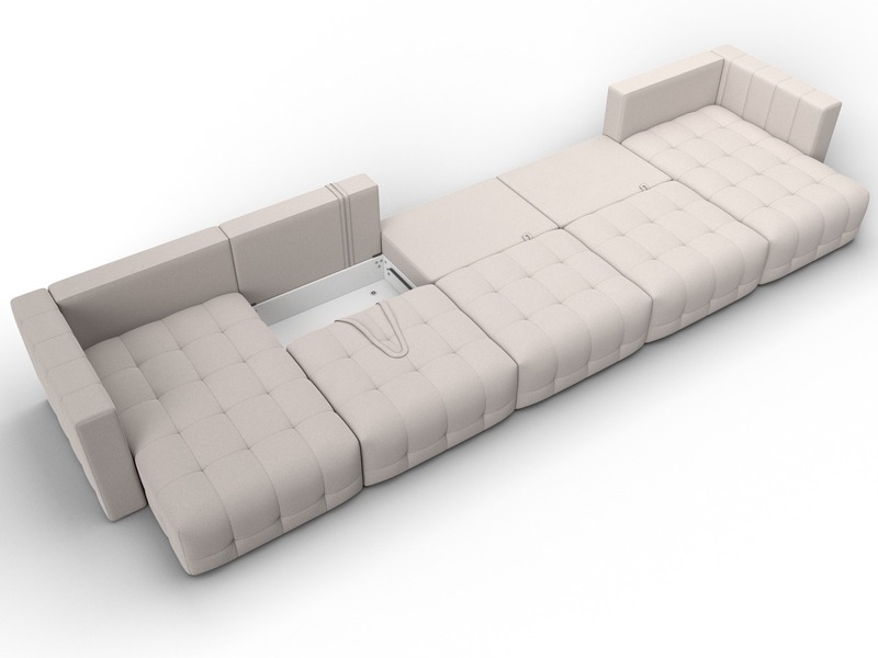 Диван П-образный Лига-052 НПБ МегаЛонг, Замша, JOLY 05 бежевый