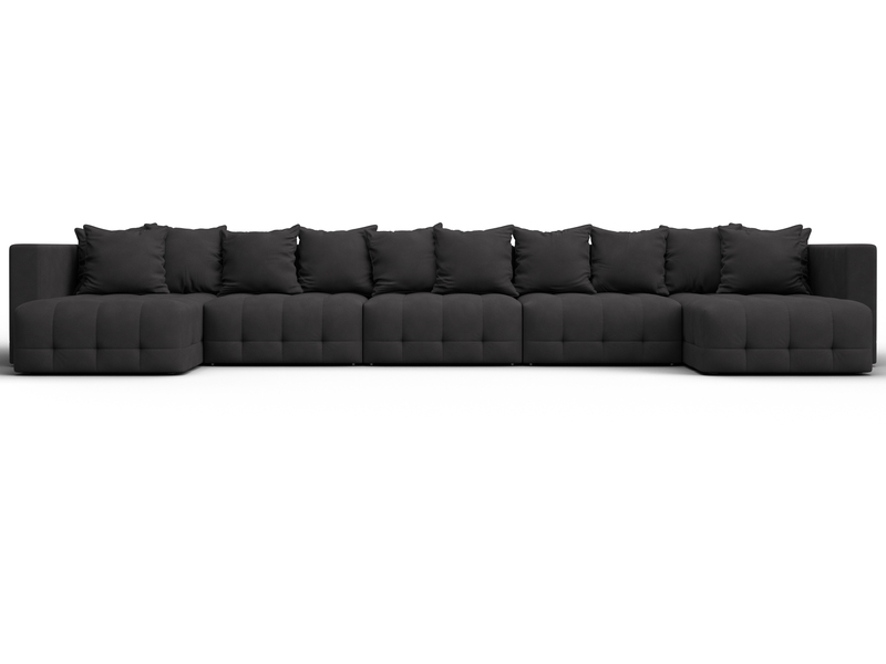 Диван П-образный Лига-052 НПБ МегаЛонг, Замша, JOLY 08 коричневый