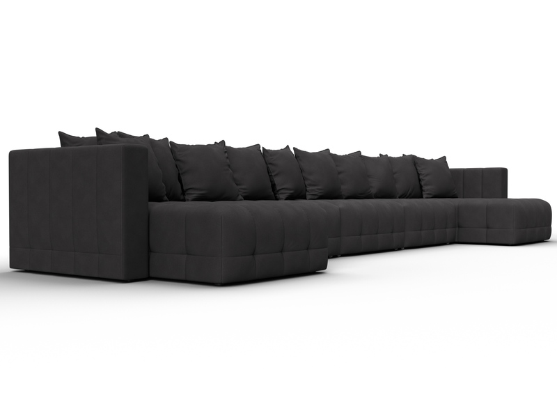 Диван П-образный Лига-052 НПБ МегаЛонг, Замша, JOLY 08 коричневый