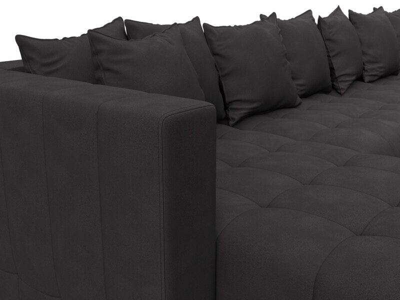 Диван П-образный Лига-052 НПБ МегаЛонг, Замша, JOLY 08 коричневый