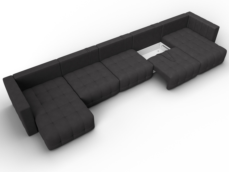 Диван П-образный Лига-052 НПБ МегаЛонг, Замша, JOLY 08 коричневый