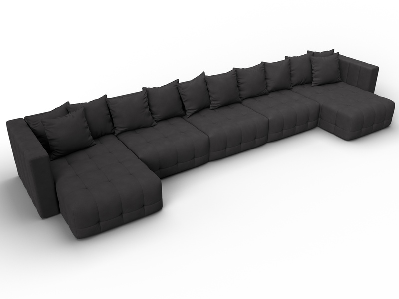 Диван П-образный Лига-052 НПБ МегаЛонг, Замша, JOLY 08 коричневый