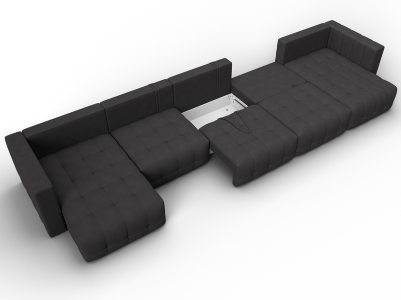 Диван П-образный Лига-052 НПБ МегаЛонг, Замша, JOLY 08 коричневый