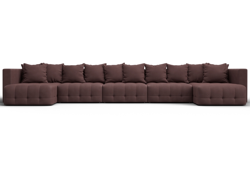 Диван П-образный Лига-052 НПБ МегаЛонг, Замша, JOLY 09 бордовый