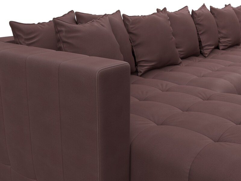 Диван П-образный Лига-052 НПБ МегаЛонг, Замша, JOLY 09 бордовый