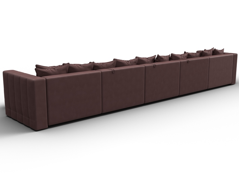 Диван П-образный Лига-052 НПБ МегаЛонг, Замша, JOLY 09 бордовый