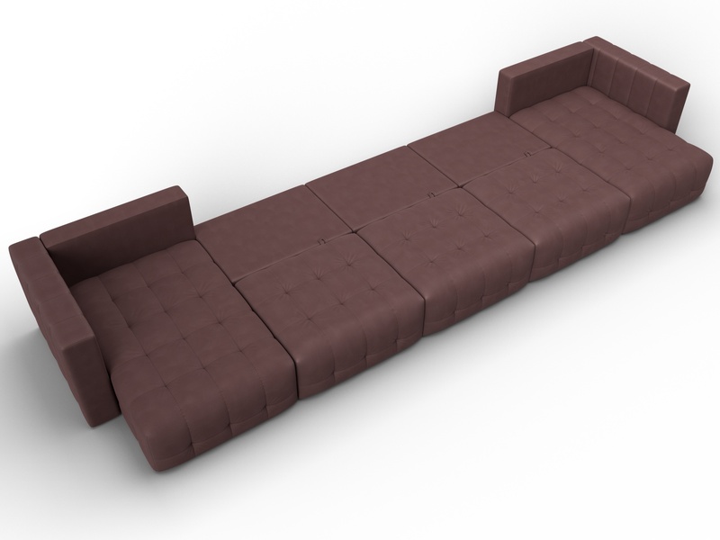 Диван П-образный Лига-052 НПБ МегаЛонг, Замша, JOLY 09 бордовый