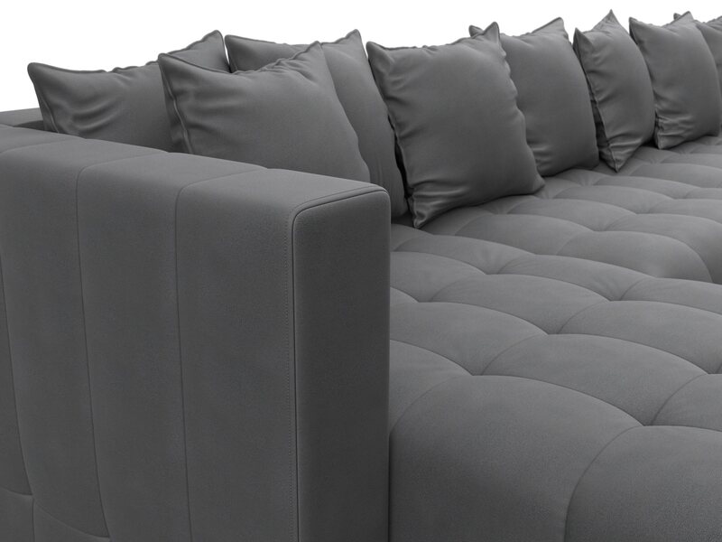 Диван П-образный Лига-052 НПБ МегаЛонг, Замша, JOLY 13 серый