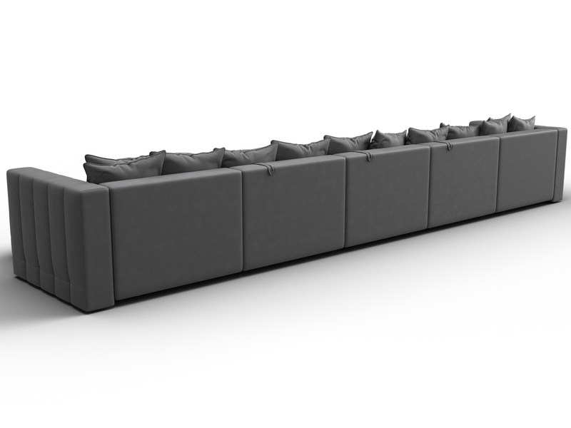 Диван П-образный Лига-052 НПБ МегаЛонг, Замша, JOLY 13 серый