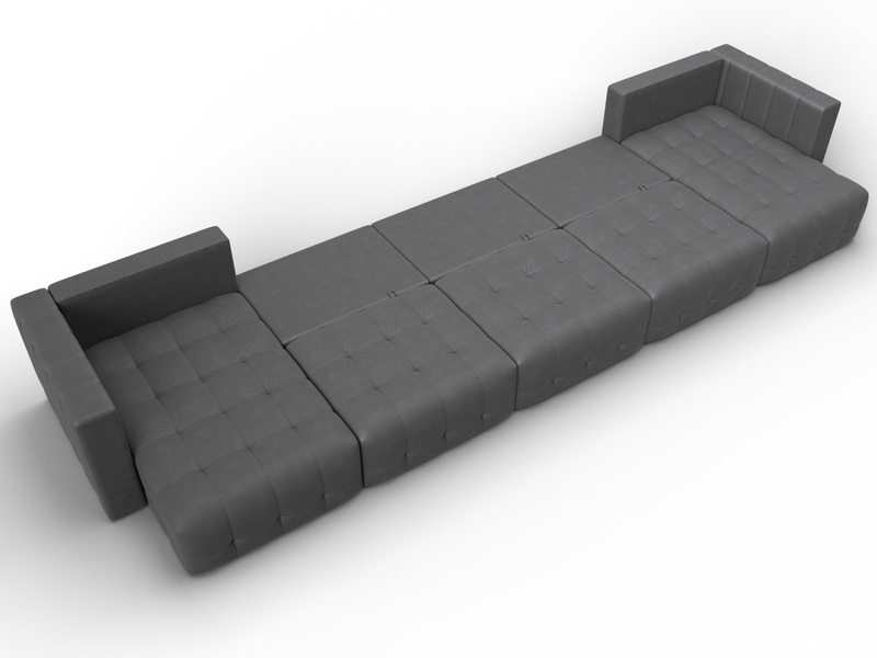 Диван П-образный Лига-052 НПБ МегаЛонг, Замша, JOLY 13 серый