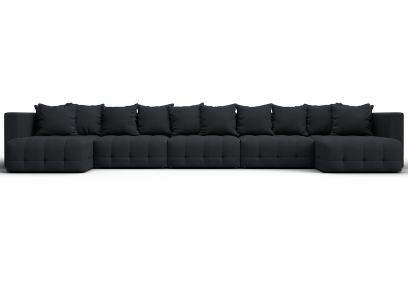 Диван П-образный Лига-052 НПБ МегаЛонг, Замша, JOLY 16 темно-серый