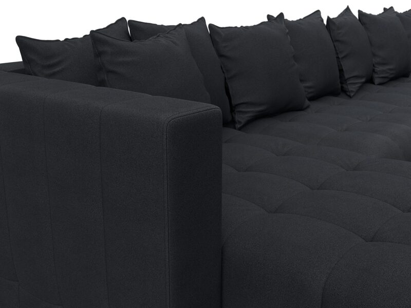 Диван П-образный Лига-052 НПБ МегаЛонг, Замша, JOLY 16 темно-серый