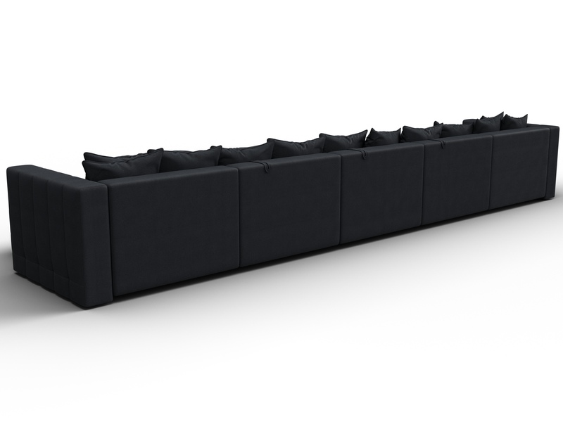 Диван П-образный Лига-052 НПБ МегаЛонг, Замша, JOLY 16 темно-серый