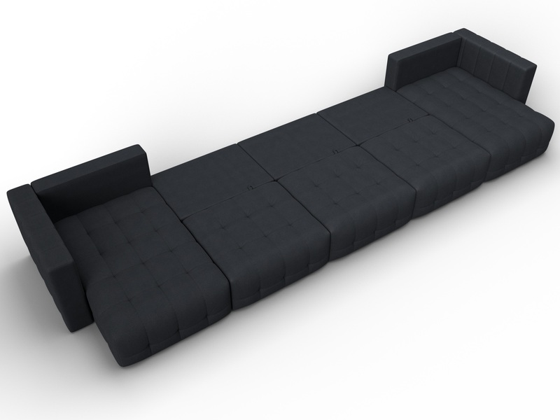 Диван П-образный Лига-052 НПБ МегаЛонг, Замша, JOLY 16 темно-серый