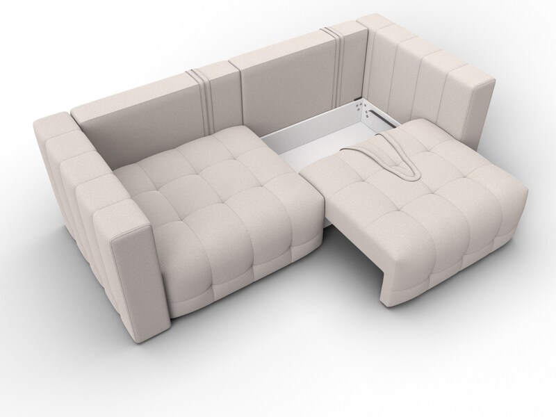 Диван прямой Лига-052 НПБ, Замша, JOLY 05 бежевый