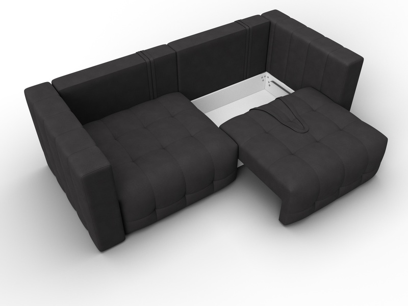 Диван прямой Лига-052 НПБ, Замша, JOLY 08 коричневый