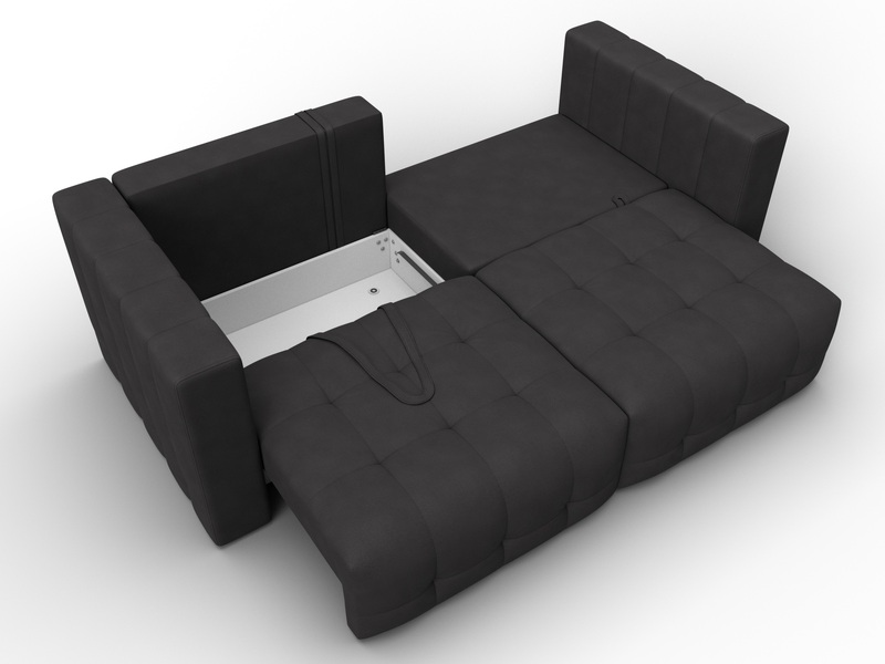 Диван прямой Лига-052 НПБ, Замша, JOLY 08 коричневый