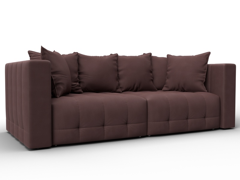 Диван прямой Лига-052 НПБ, Замша, JOLY 09 бордовый