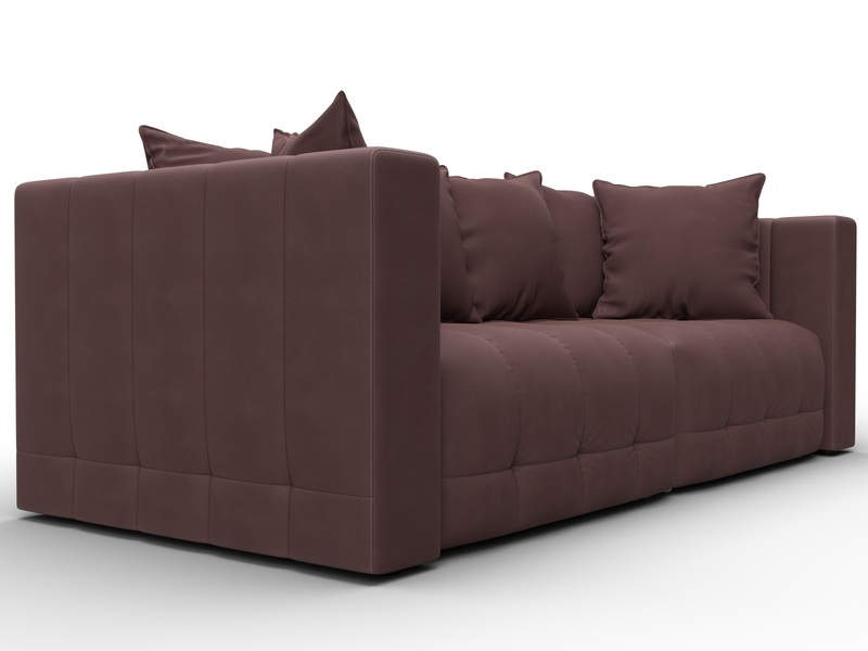 Диван прямой Лига-052 НПБ, Замша, JOLY 09 бордовый