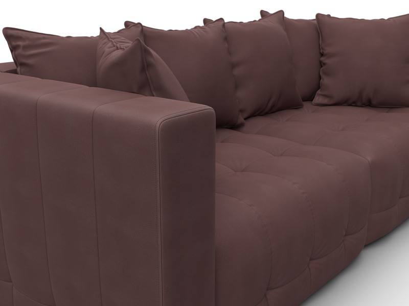 Диван прямой Лига-052 НПБ, Замша, JOLY 09 бордовый