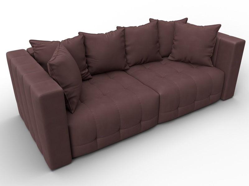 Диван прямой Лига-052 НПБ, Замша, JOLY 09 бордовый