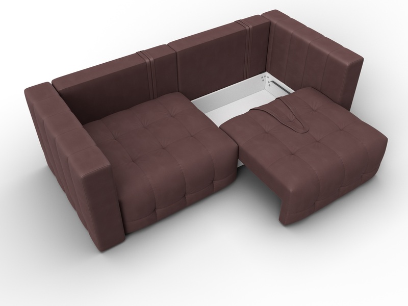 Диван прямой Лига-052 НПБ, Замша, JOLY 09 бордовый