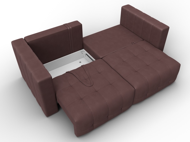 Диван прямой Лига-052 НПБ, Замша, JOLY 09 бордовый