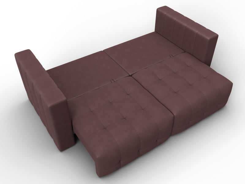 Диван прямой Лига-052 НПБ, Замша, JOLY 09 бордовый