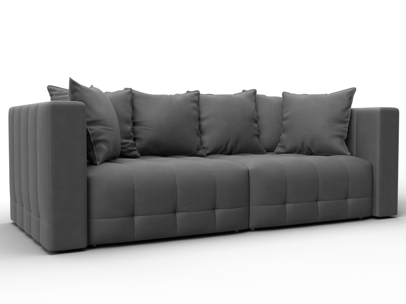 Диван прямой Лига-052 НПБ, Замша, JOLY 13 серый