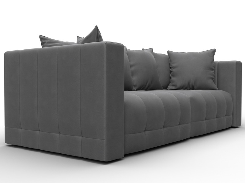 Диван прямой Лига-052 НПБ, Замша, JOLY 13 серый